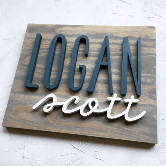 Modern Wood Name Sign Wood Name Board RECTANGLE Custom