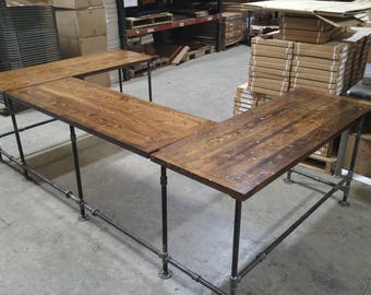 L shaped desk | Etsy