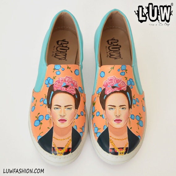 KAHLO Frida Kahlo shoes art shoes custom art slipon