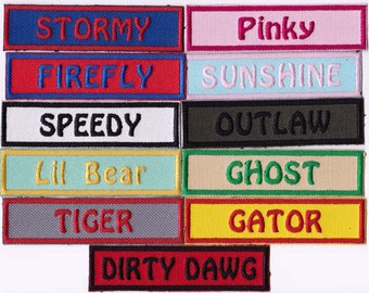 Name Patch Personalized Patch Custom Patch Embroidered Iron On Patch VELCRO® Brand Fastener Available