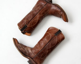 vintage 70s Nocona leather cowboy boots, men's size 9 D