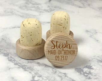 Bridesmaid Gift, Wine Stopper Wedding Favor, Custom Wine Stopper, Wine cork Favor, Wedding Wine Cork, Rustic Wedding cork, Wedding Gift