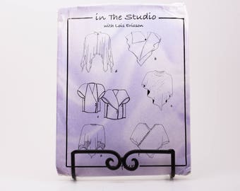 In the Studio Shawl Poncho Coat Jacket Vintage Pattern #4 | Design and Sew by Lois Ericson | US Womens One Size Fits All Rare