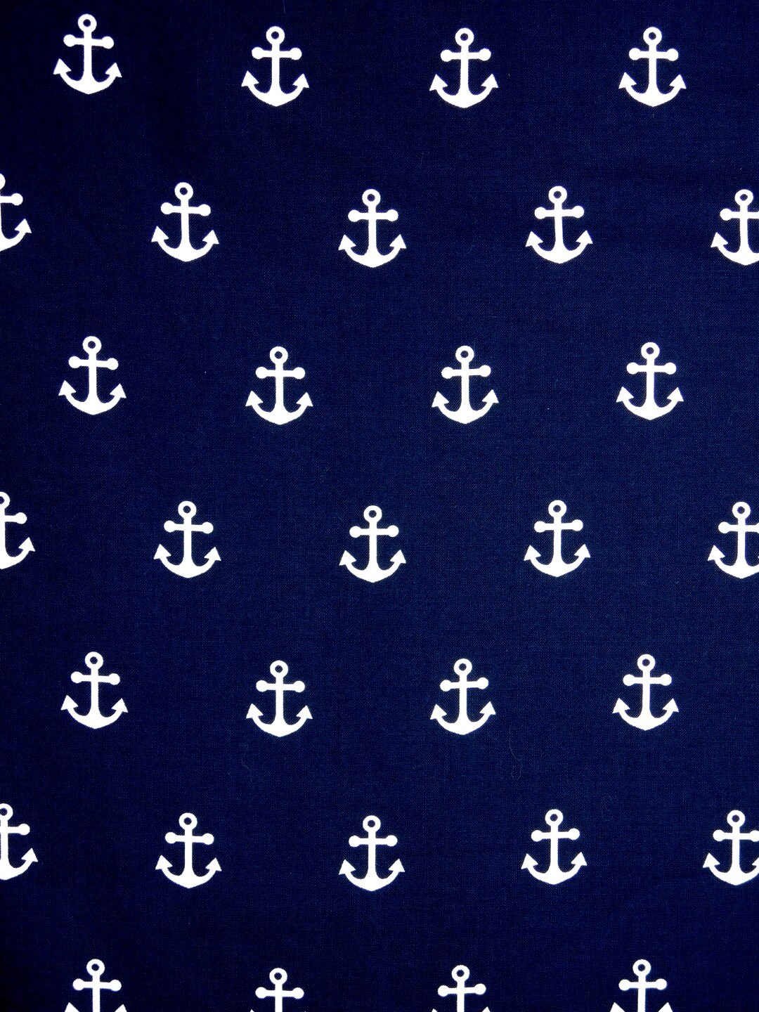 Nautical anchors fabric white anchors navy blue background