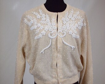1950s beaded I. Magnin cardigan