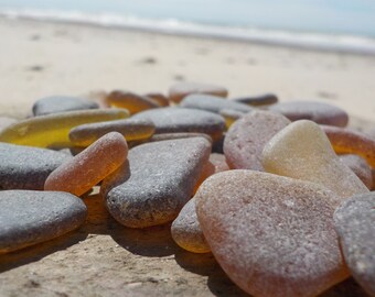 10 pcs Orange, Caramel brown Perfectly smoothed Genuine Sea Glass Bulk-Jewelry Quality-0,4-1" For Jewelry Art Mosaic-Glass Home Decor#71B#