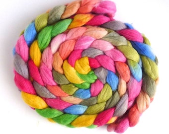 Merino/ Superwash Merino/ Silk Roving - Handpainted Spinning or Felting Fiber, Hopes and Dreams