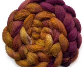 BFL/Silk Combed Top Roving Custom Blend, Barrel Aged 5.0 oz.