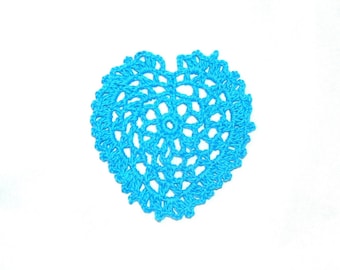 Crochet heart applique, scrapbooking,wedding decorations,