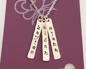 Stamped vertical bar necklace (1 bar only)
