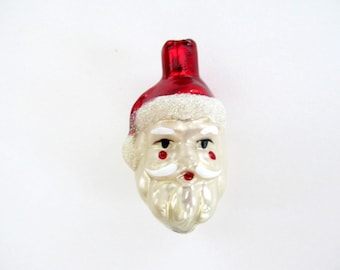 Czech Glass Garland Bead / Jumbo Santa Claus Bead / Christmas Garland Mercury Glass