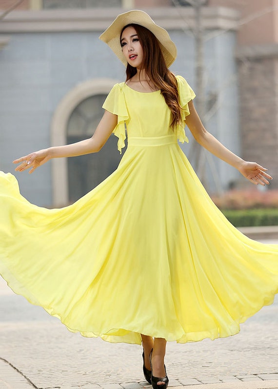 yellow maxi dress for wedding