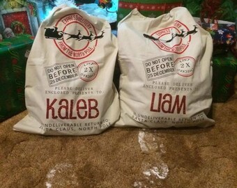 Santa Sacks; Personalized santa sack; christmas bag; santa bag; custom santa sack; custom christmas bag;