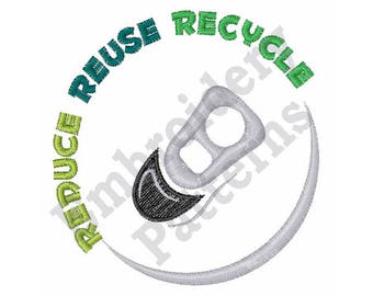 Reduce Reuse Recycle - Machine Embroidery Design