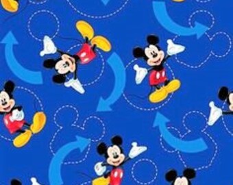 Mickey Mouse Fabric, Disney Fabric, Novelty Fabric, Quilting Fabric, Baby/Nursery/Craft Supplies/Diy, Fabric By Yard, Half Yard Fabric