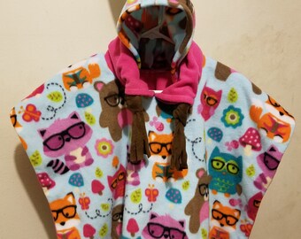 Car Seat Poncho Owls Glasses