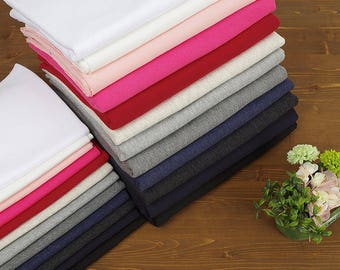 Cotton French Terry Knit Fabric, Stretchy Fabric - 12 Solid Colors - By the Yard 102533