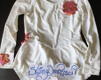 Body white long sleeves with flowers and rhinestones