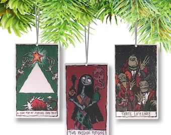 Haunted Mansion Holiday Tarot Card Ornaments-Set of (13) (Inspired by Disney's Nightmare Before Christmas)