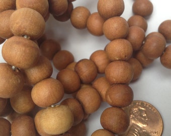 Sandalwood Beads 8mm 5 strands Hand Carved from Rajasthan India Wholesale Bulk Premium Beads SB0008