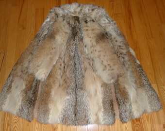 Beautiful genuine LYNX fur coat from the 70's - Sz M (10-12)