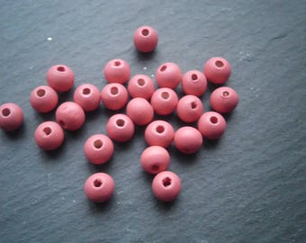 lot 20 8 mm watermelon red wooden beads