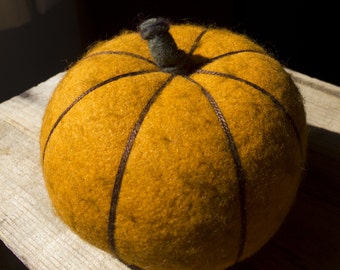 Large Felted Wool Pumpkin Pincushion