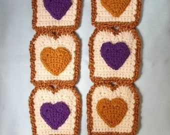 Peanut Butter , Peanut Butter and Jelly SCARF, Toast Scarf , The Original , I Heart Peanut Butter and Grape Jelly Toast , Farmers Market