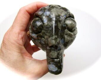 Sweet Que Sera Llanite Carved Crystal Skull 90mm 538g