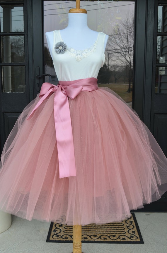 Dusty Pink Tutu Rose Pink Tulle skirt Mauve Pink tutu