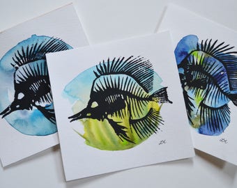 Linoleum Fish Print