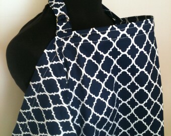 Nursing Cover, Breastfeeding Feeding Cover up, Nursing cover up, Navy Blue Lattice