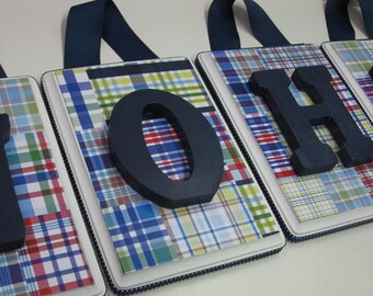 Lettter Plaques to go with Pottery Barn Madras Room - SOLD PER LETTER
