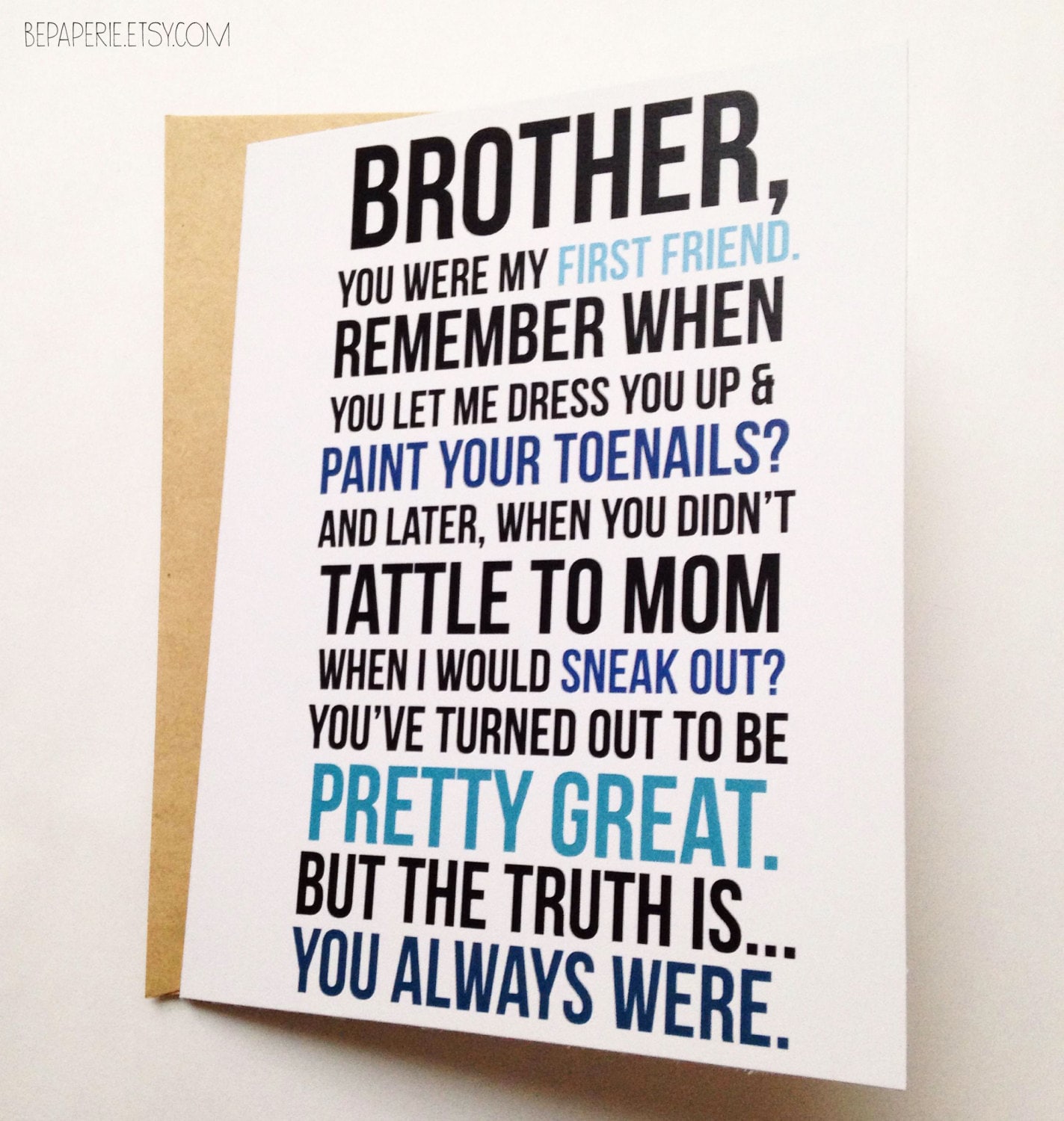 Brother Card / Brother Birthday Card / Funny Card / Card for