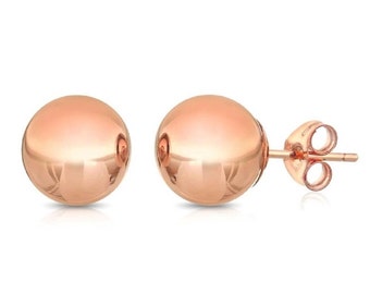 10Kt Rose Gold Ball Stud Earrings