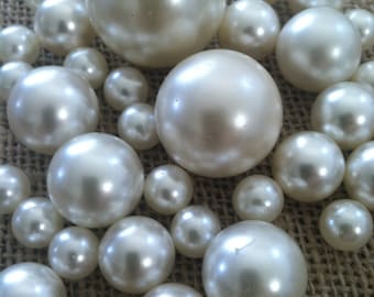 Ivory Loose Bulk Pearl Balls No holes(3-4-5-6-7-8-10-14-18-24-30mm) For Jewelry Repairs, Trinkets, Crafts/DIY Projects, Decorations