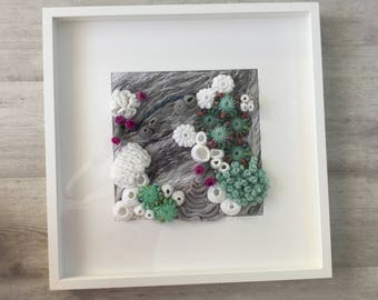 Handmade crochet coral reef
