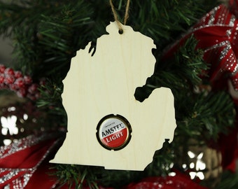 ALL STATES AVAILABLE! State Beer Cap Map Christmas Ornament Craft Beer Cap Collector - Bottle Cap Holder - Beer Cap Display