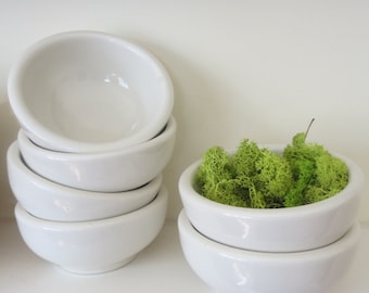 6 Vintage white ironstone bowls Set of small ironstone bowls Made in America Made in USA Little ironstone bowls Small bowls Matching bowls