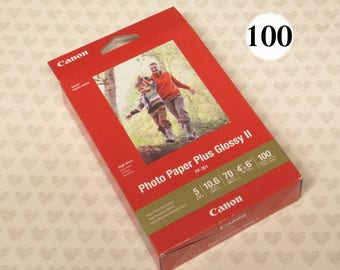 Canon Photo Paper Plus Glossy II 4x6, 100 Sheets, PP-301 , 4" x 6" Glossy Photo Paper, 70 lbs, gloss photo paper sheets 4x6 inch, glossy 2