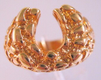 Vintage Men's Horseshoe Nugget Ring 18k Hge Size 10 Costume Jewelry Jewellery