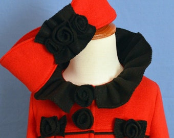 Huge Sale ... Girls Fleece Coat Pattern with Ear Warmer PDF Sewing Pattern ... Ruffles & Roses winter coat pattern