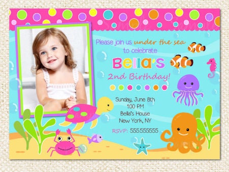 Under the Sea Birthday invitations Under the Sea Invitations