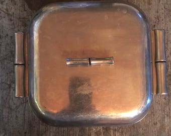 Wilton Columbia Aluminum Bamboo Casserole Vintage Bruce Fox Designs RWP Armetale Food Safe 9" Square Serving Dish & Lid