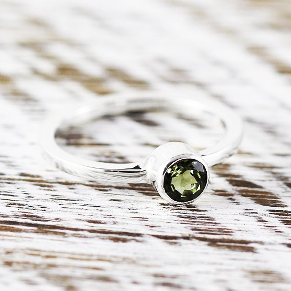 Silver band ring womens - Pink Tourmaline and Sterling Silver Ring