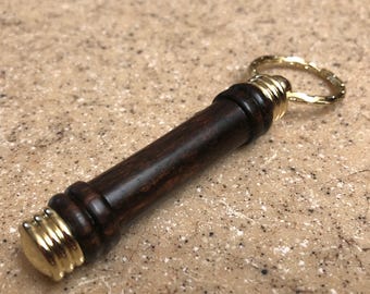 Secret Compartment Key Chain - Toothpick holder - 24kt Gold