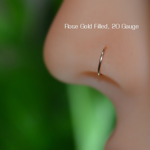 Tragus Earring - Gold Nose Hoop - Helix Earring - Rook Earring - Septum Ring - Tragus Jewelry 20g - Cartilage Piercing - Conch Piercing