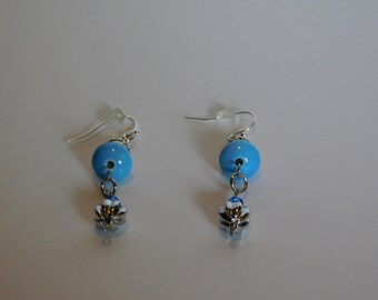 Silver and Sky Blue Earrings