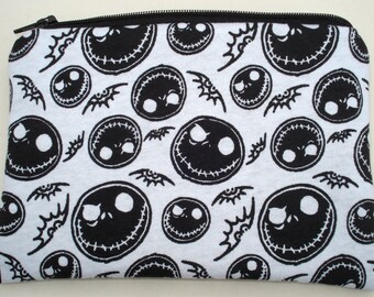 Jack Skellington Zipper Pouch: Nightmare Before Christmas, Bats.