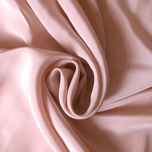 44" wide 100% natural silk crepe de chine, nude pink, by the yard, nude pink crepe de chine fabric, salmon pink silk CDC, pink silk